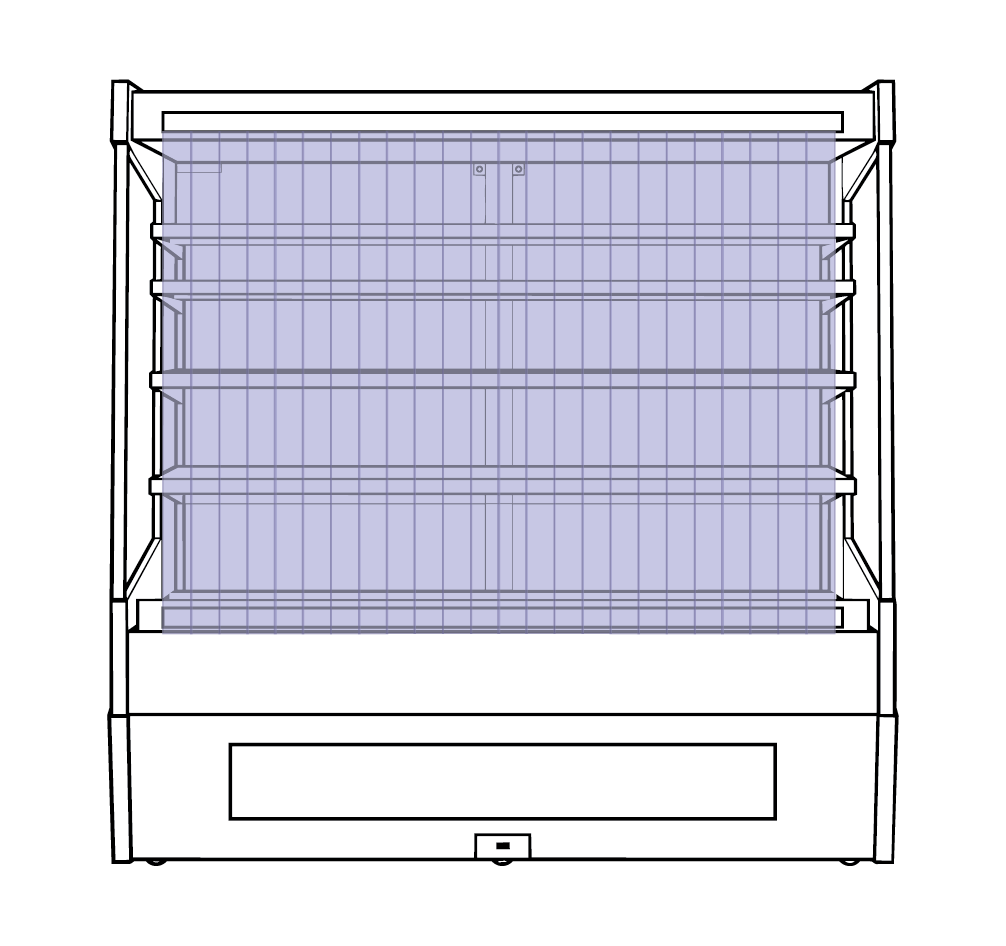 outlined vector image of a PVC strip curtain