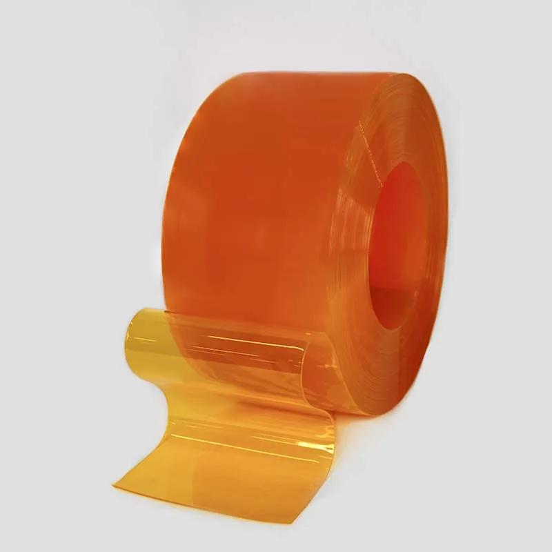 Rolls transparent colour orange PVC used to make PVC strip curtain