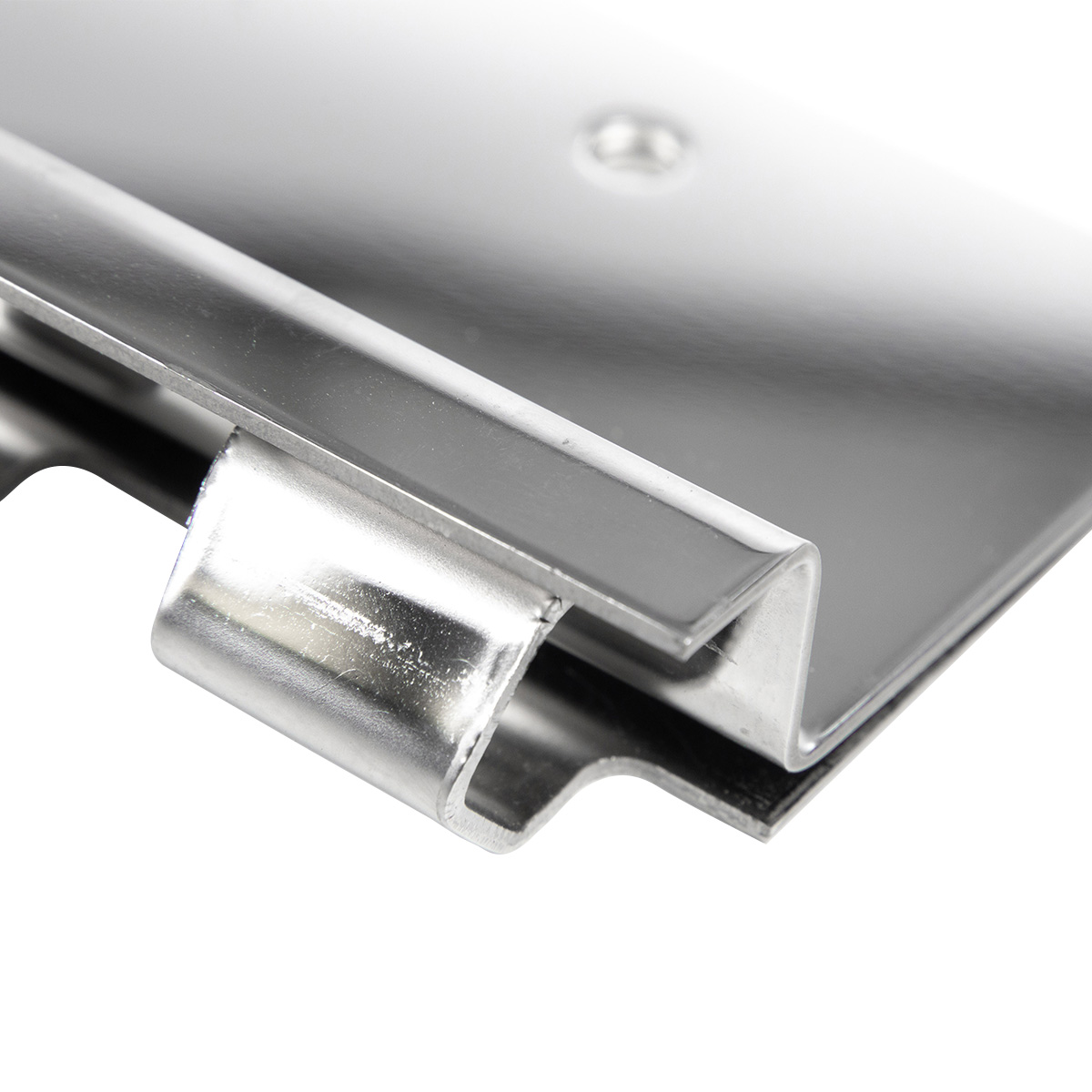 close up of the heavy duty rails used to hang PVC strip curtains