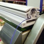 Sheet Chiller Blind in a retail grocery shop fridge door
